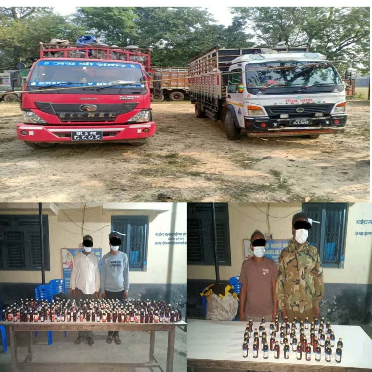 लागु औषध बोकेको २ ट्रक ४ जना सहित पर्सा प्रहरीद्वारा बरामद