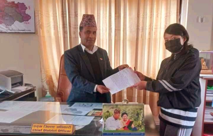 अखिल (क्रान्तिकारी) छात्रा विभाग गुल्मीद्वारा सिडियो कार्यालयमा ज्ञापन पत्र